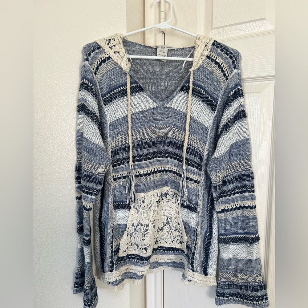 American Rag Blue and Cream Striped Sweater
